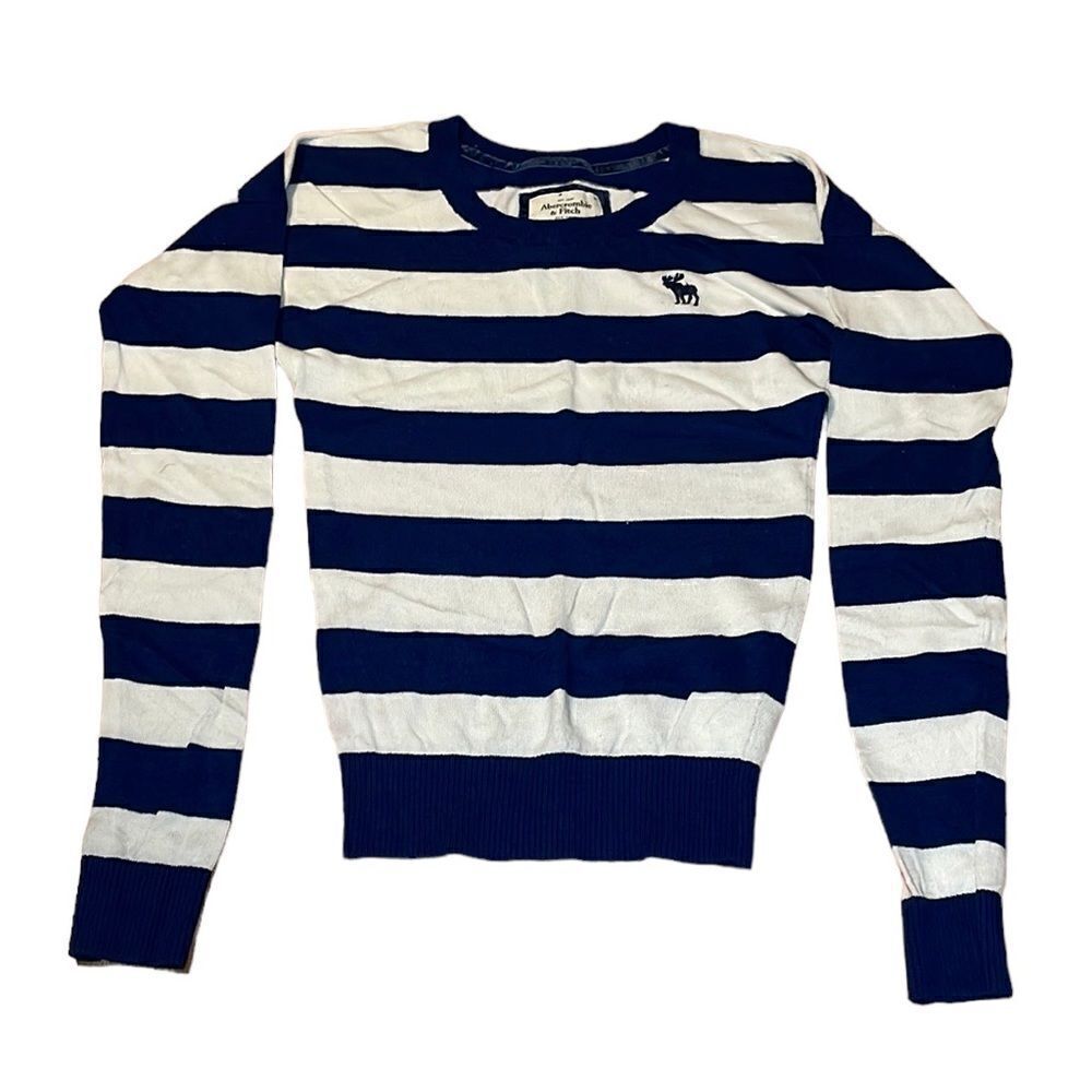 Abercrombie and Fitch, striped skinny sweater, blue, XS